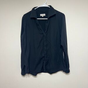 Sarah Alexandra Black Button Down Long Sleeve 10 Women Cashmere Blend